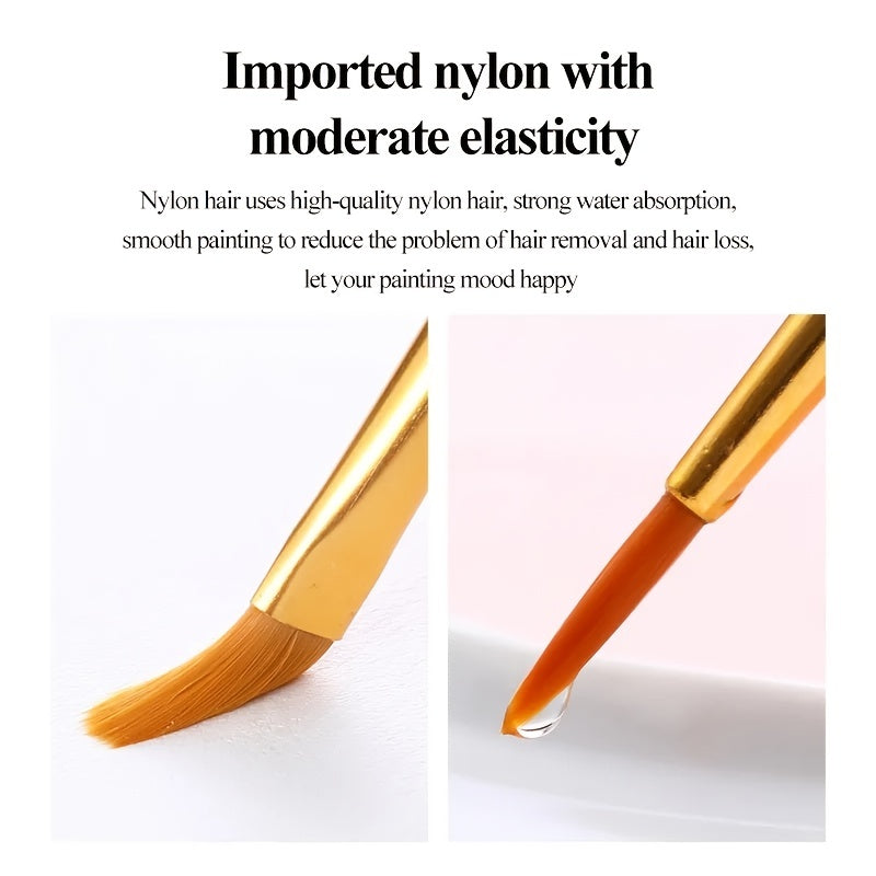 10pcs Watercolor Gouache Painting Brush Set Round Pointed Hook Pen Hair Brushes