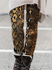  Snake Skin Print Stretch Leggings