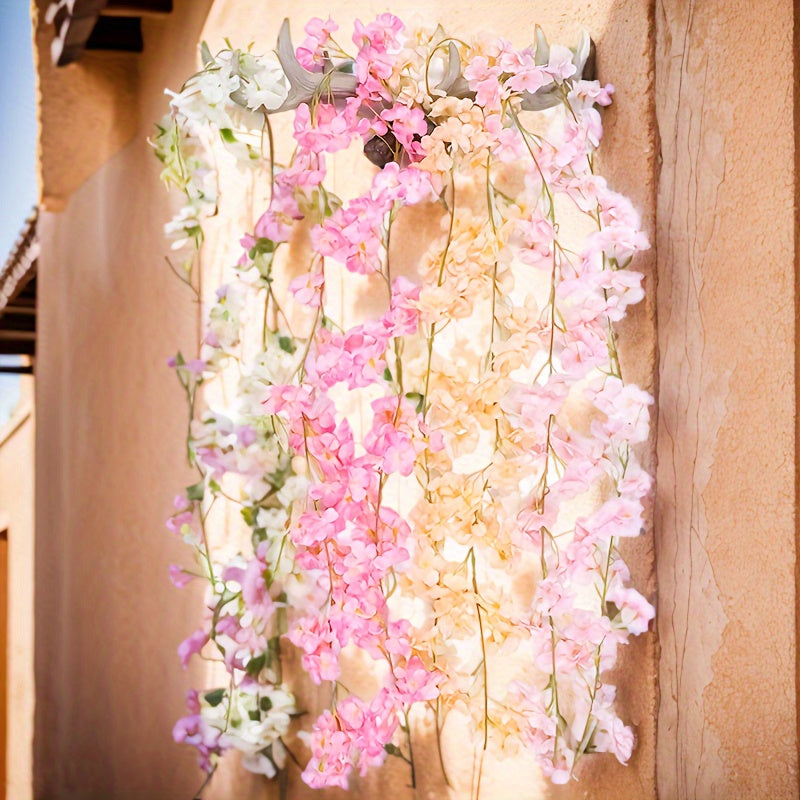 Artificial Cherry Rattan Decorative Flower Vine 70in 135pcs Flower
