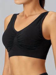 Seamless Wireless Sports Bra Breathable Workout Tank Bra