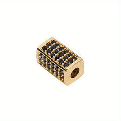 Brass CZ Tube Bead Bracelet Pendant Micro Inlaid Gasket DIY Jewelry