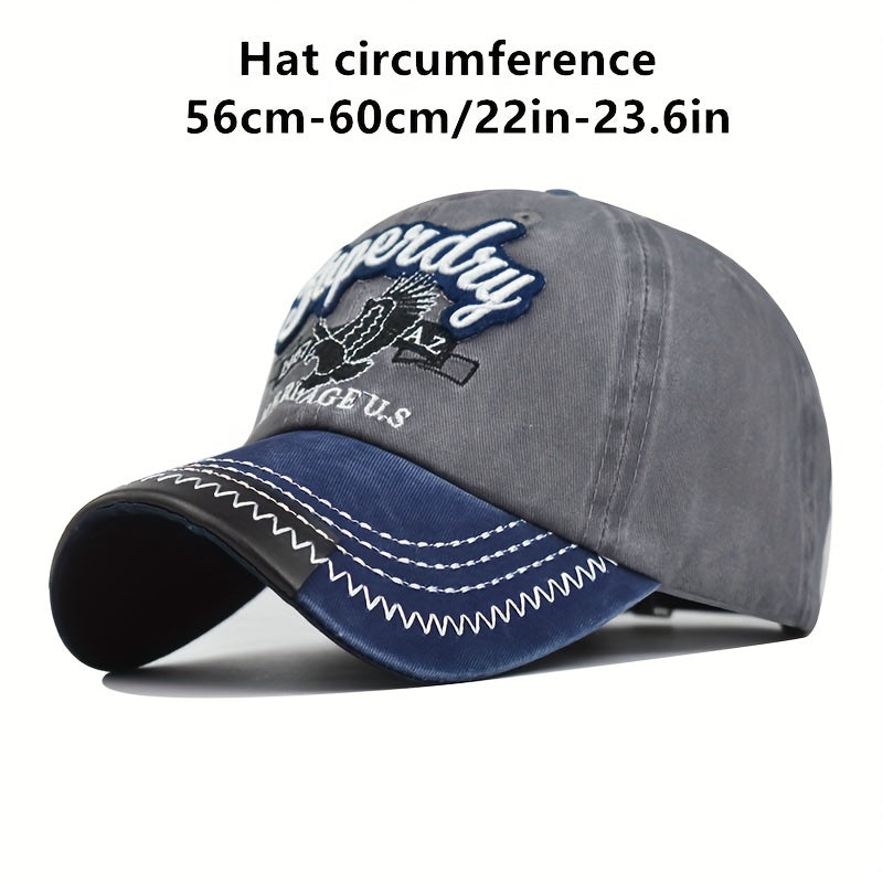 Eagle Embroidered Baseball Cap Vintage Letters Sun Hat