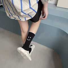 8 Pairs Funny Expression Print Women's Mid Tube Socks Stockings