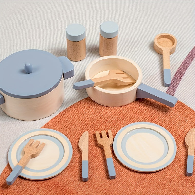 Kids Play Kitchen Set Cookware Toy Set Interactive Cooking Utensils