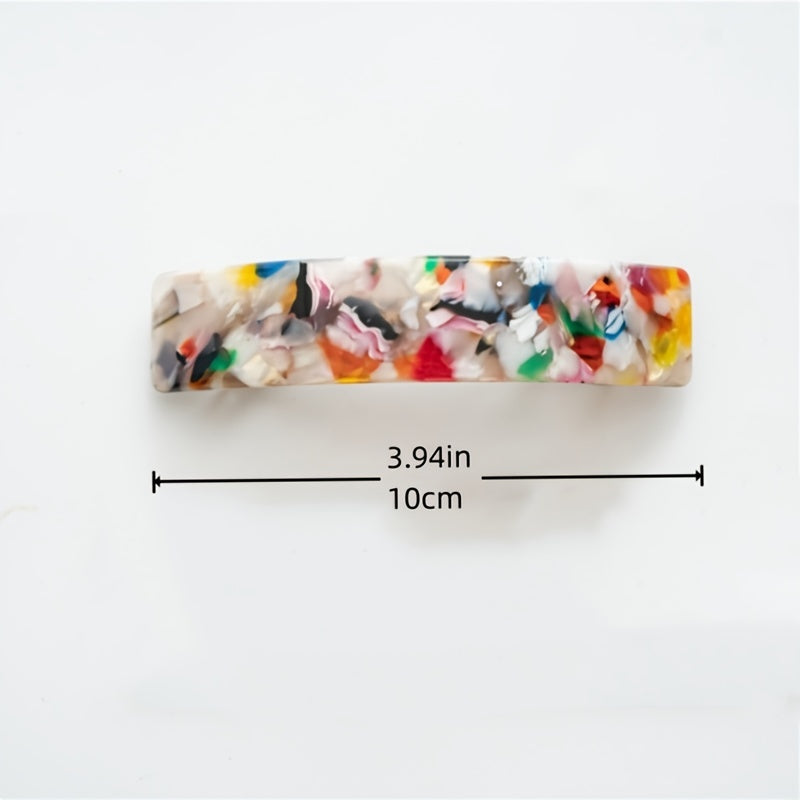 French Style Curved Volume Barrette Tortoise Shell Hair Clips Automatic Clasp