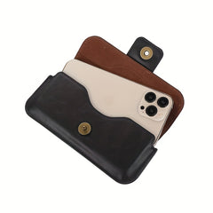 Men's Minimalist PU Leather Waist Bag Phone Key Bag