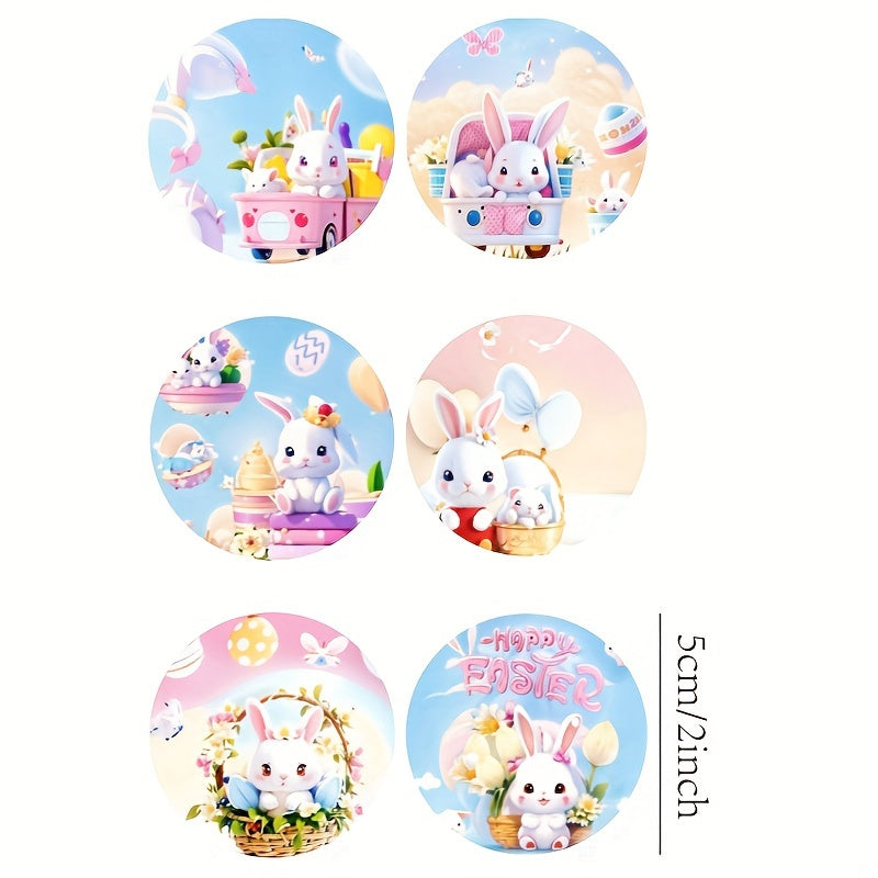 60PCS 3D Little Rabbit Thank You Small Business Stickers for Gift Bag Packaging