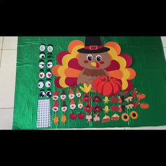 43pcs Fall Thanksgiving Turkey Pumpkin Felt Craft DIY Kit