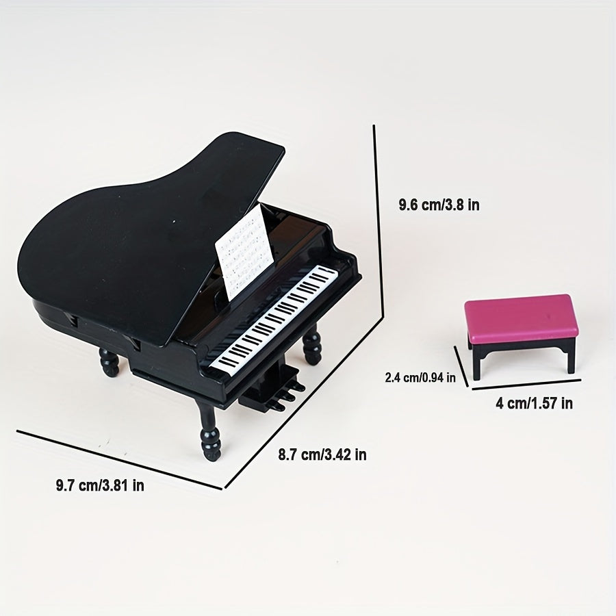 Dollhouse Piano Model Mini Furniture Decor Accessory