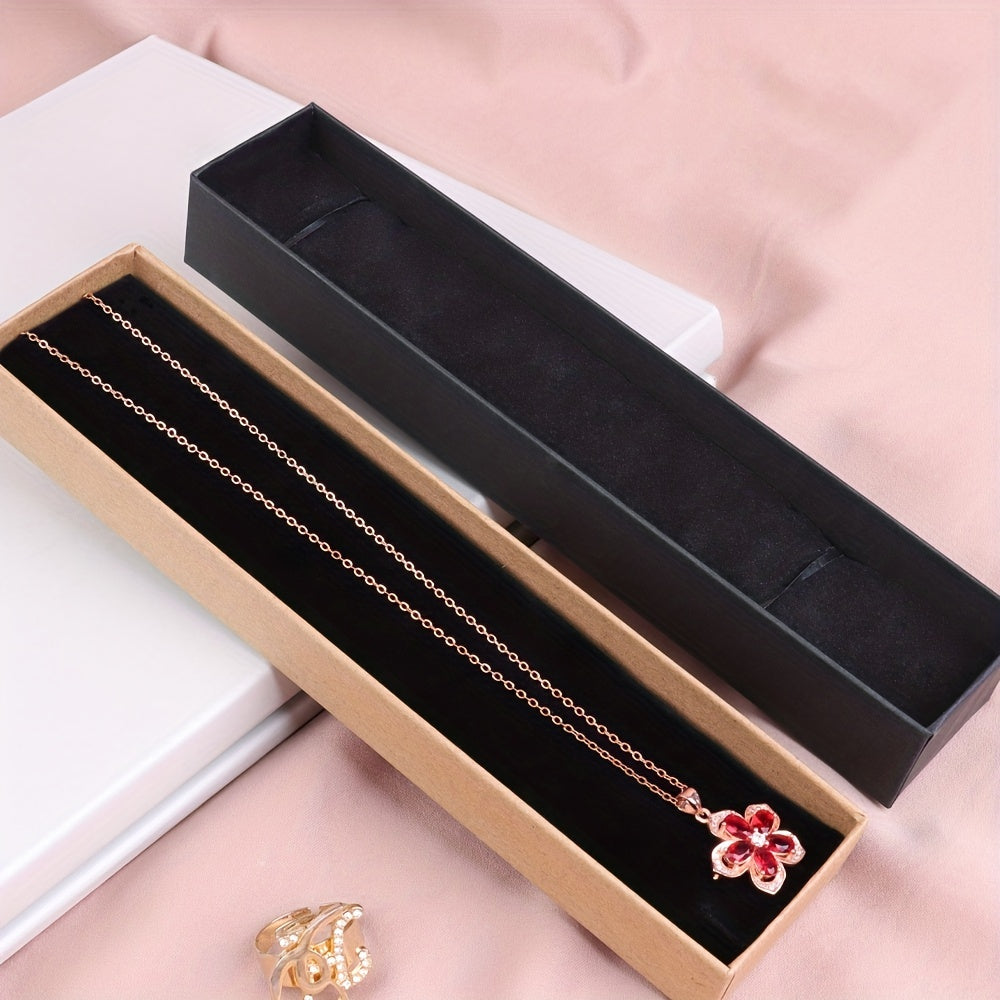 Natural Velvet Jewelry Storage Box for Necklace Bracelet Pendant with Soft Foam