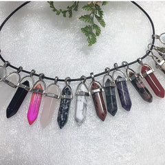 Colorful Chakra Pendant Crystal Pointed Prism Shape Pendants for Jewelry Making