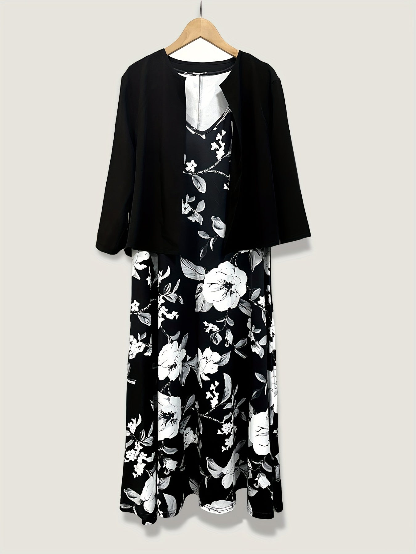  2 Piece Set Women's Cardigan & Floral Dress