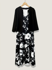  2 Piece Set Women's Cardigan & Floral Dress