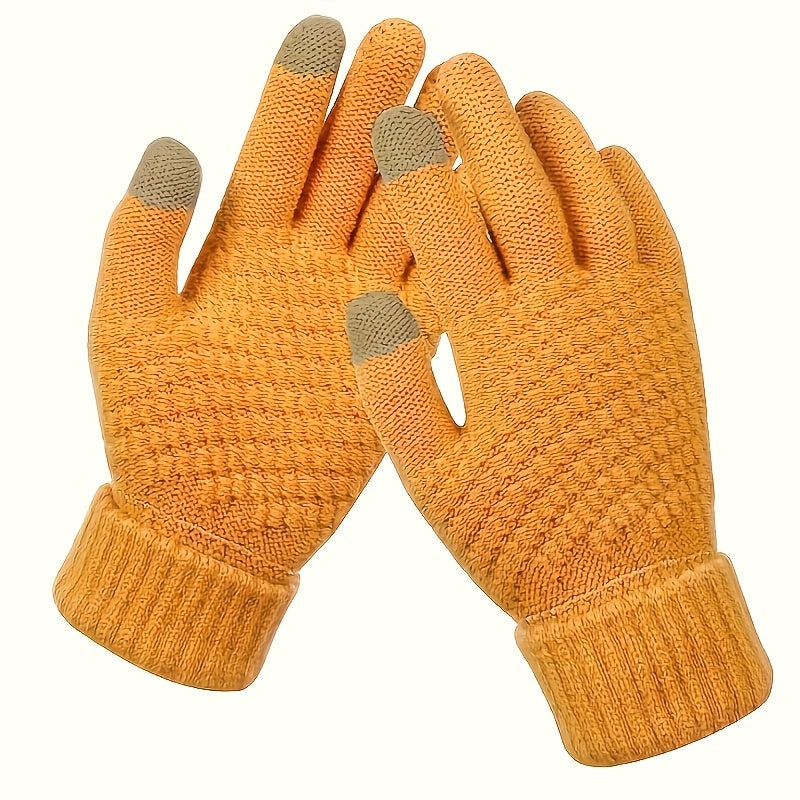 Winter Touch Screen Gloves Stretchy Knitted Fu
