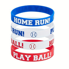 Baseball Silicone Bracelets Rubber Band Wristbands Inspirational