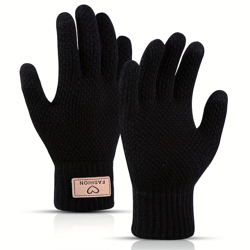 Velvet Non Slip Knitted Winter Gloves Touch Screen