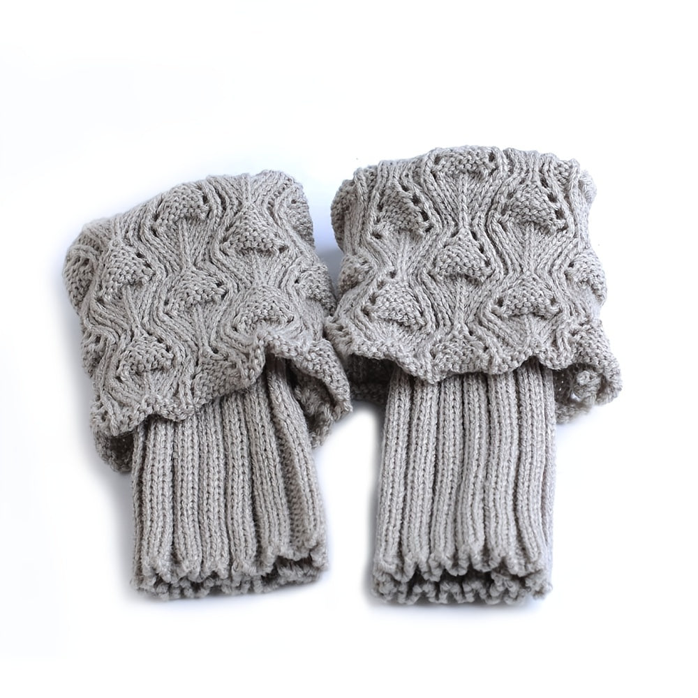 Winter Crochet Knit Boot Cuffs Ankle Leg Warmers Socks Women's Stockings