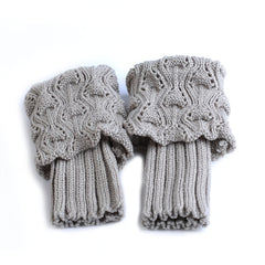 Winter Crochet Knit Boot Cuffs Ankle Leg Warmers Socks Women's Stockings