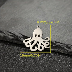 5PCS Stainless Steel Octopus Charms For DIY Jewelry Making