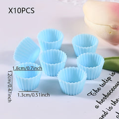 Mini Cake Cup Decorations in Macaron Colors Resin Craft