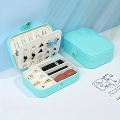 PU Double Layer Ornament Box Lipstick Ring Necklace Storage Box
