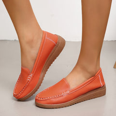 Women's Comfy Solid Flat Loafers Casual Slip On Walking Shoes