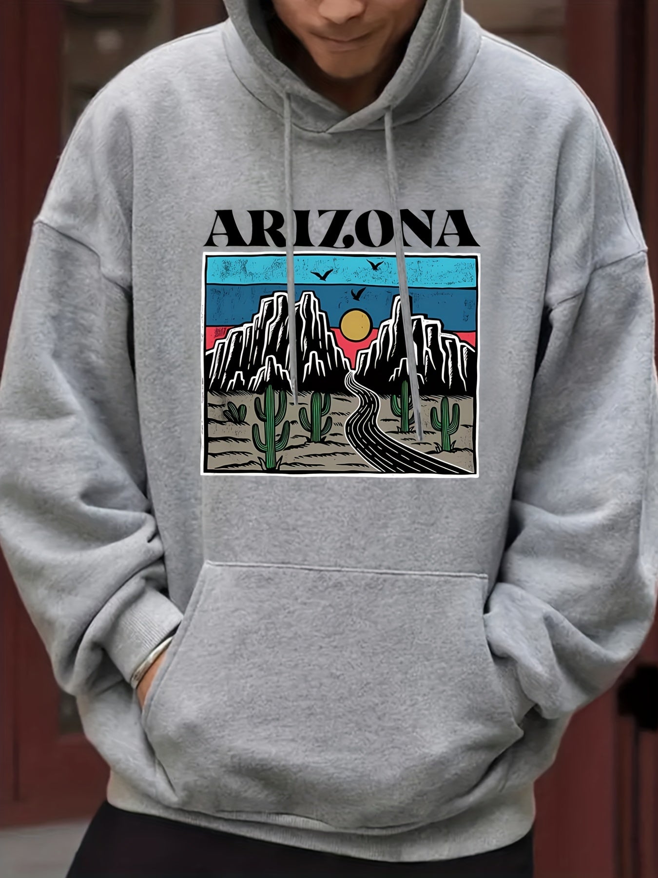 'Arizona' Print Hoodie Men's Casual Pullover Hooded Sweatshirt