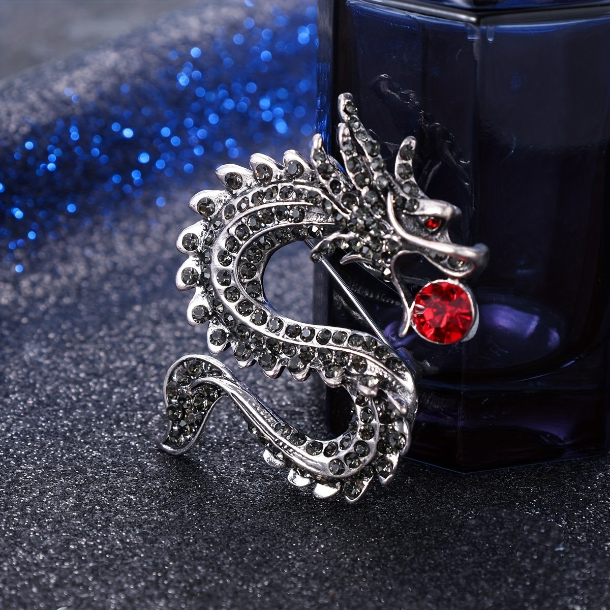 Zodiac Dragon Rhinestone Brooch - Unisex