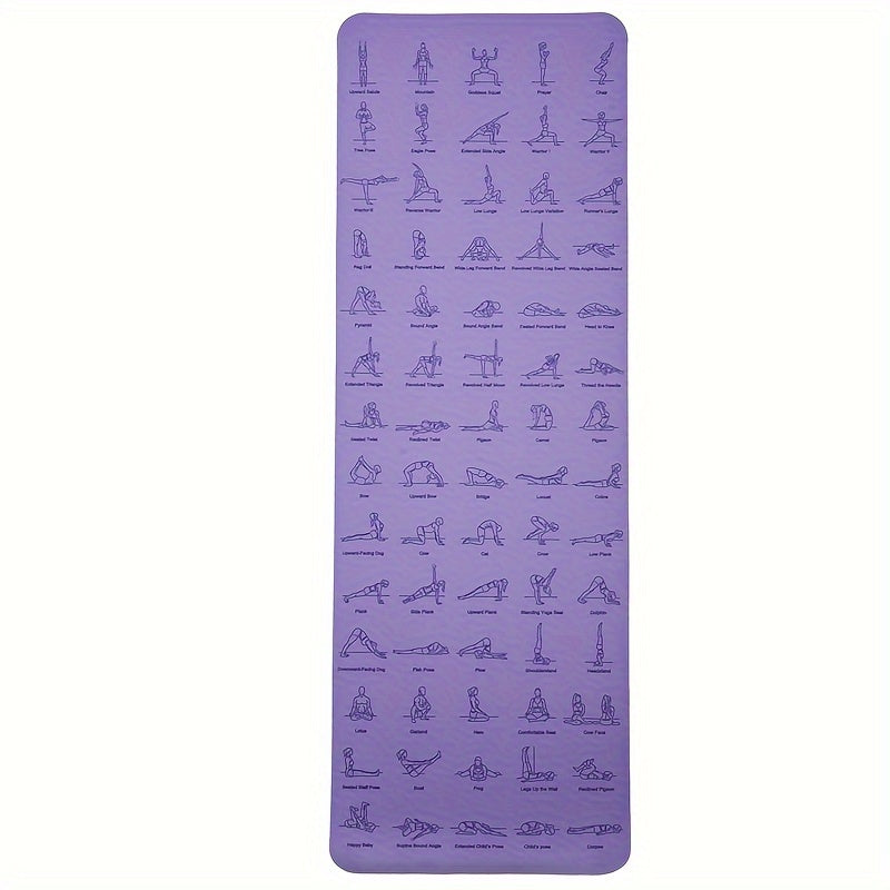 Non-slip TPE Yoga Mat with Guide Line Pattern for Pilates Body Training