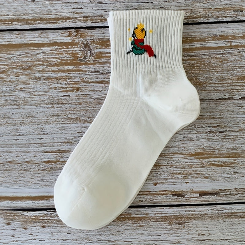 5 Pairs Cartoon Print Socks Women's Stockings & Hosiery