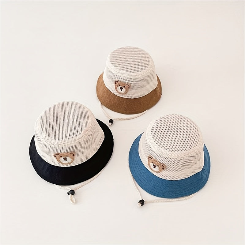 Kids' Cartoon Fisherman Hat Mesh Sun Basin Hat