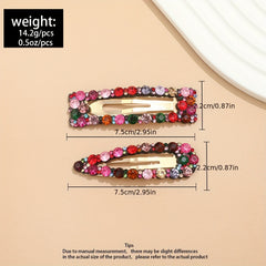 Colorful Rhinestone Hair Clip Metal Hair Clip For Women Girls Hair Clip