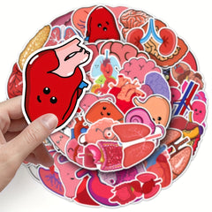 50pcs Human Biology Stickers Waterproof Scrapbook Laptop Skateboard