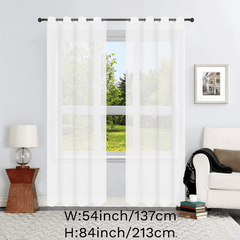 Lightweight Voile Sheer Curtains Grommet Top Light Filtering Curtains