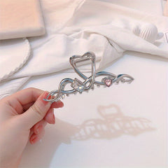 Twisted Hair Claw Rhinestone Zircon Shark Claw Ponytail Holder Hair Accessory