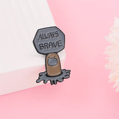 Brave Cartoon Gerbil Mole Cat Brooch for Men