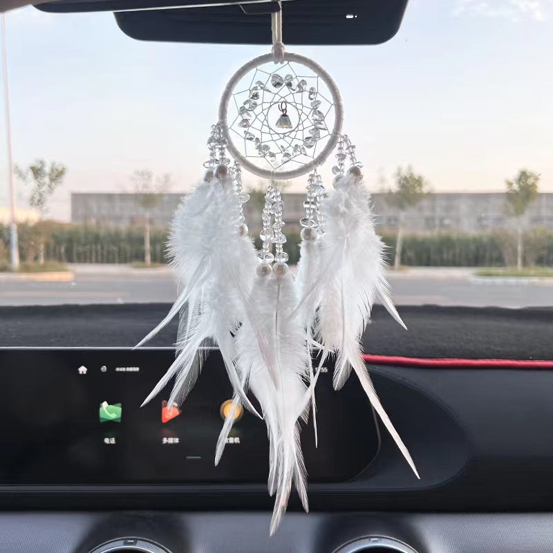 Feather Dream Catcher Mesh Wind Chime Car Pendant