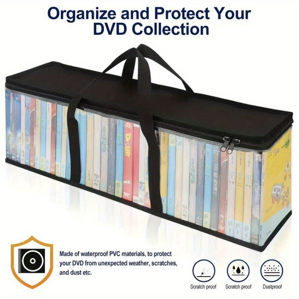 DVD Storage Bag Organizer Clear Plastic Holders Carrying Handles