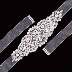 Crystal Bridal Belt Sash with Rhinestones for Upscale Gowns