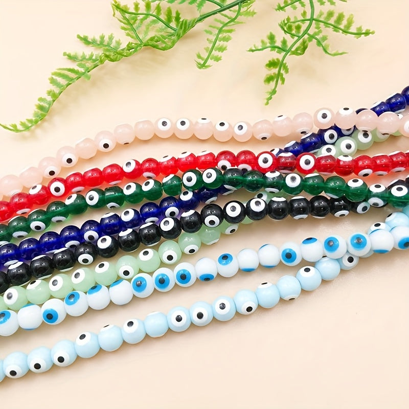 40pcs Glass Eye Beads Round Colorful Spacer Beads DIY Jewelry Making