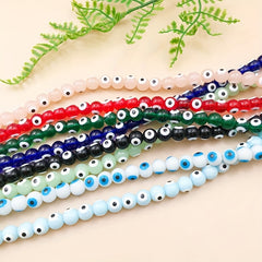 40pcs Glass Eye Beads Round Colorful Spacer Beads DIY Jewelry Making