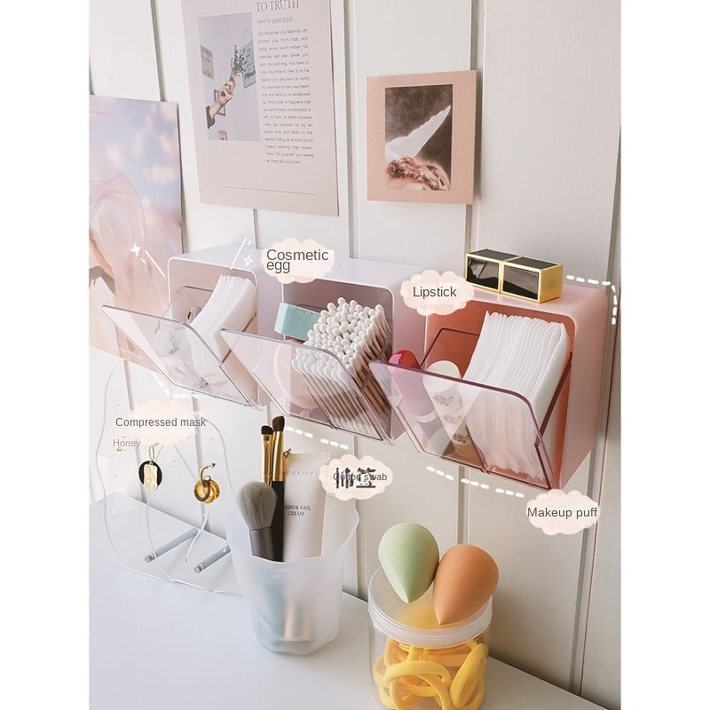 Mini Wall Organizer Makeup Pads Swab Storage Box