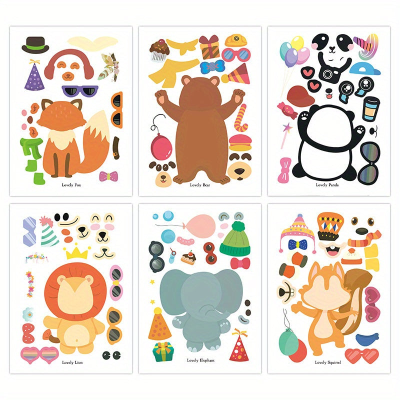 Animal Sticker Sheets for Kids Art - Tiger, Elephant & More - DIY Craft Supplies