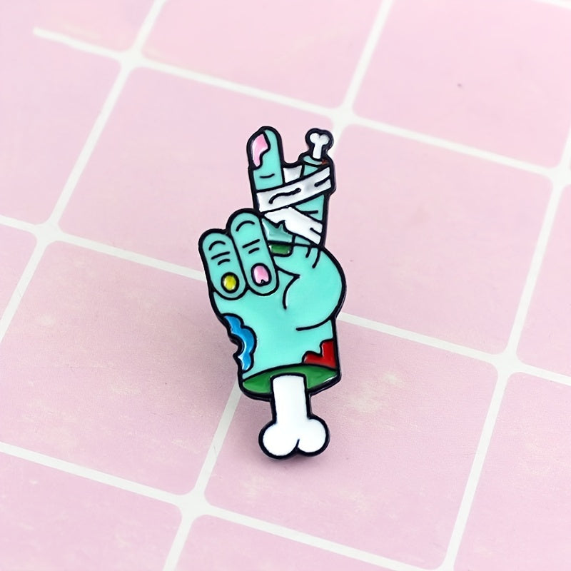 Men's Zombie Skeleton Hand Brooch