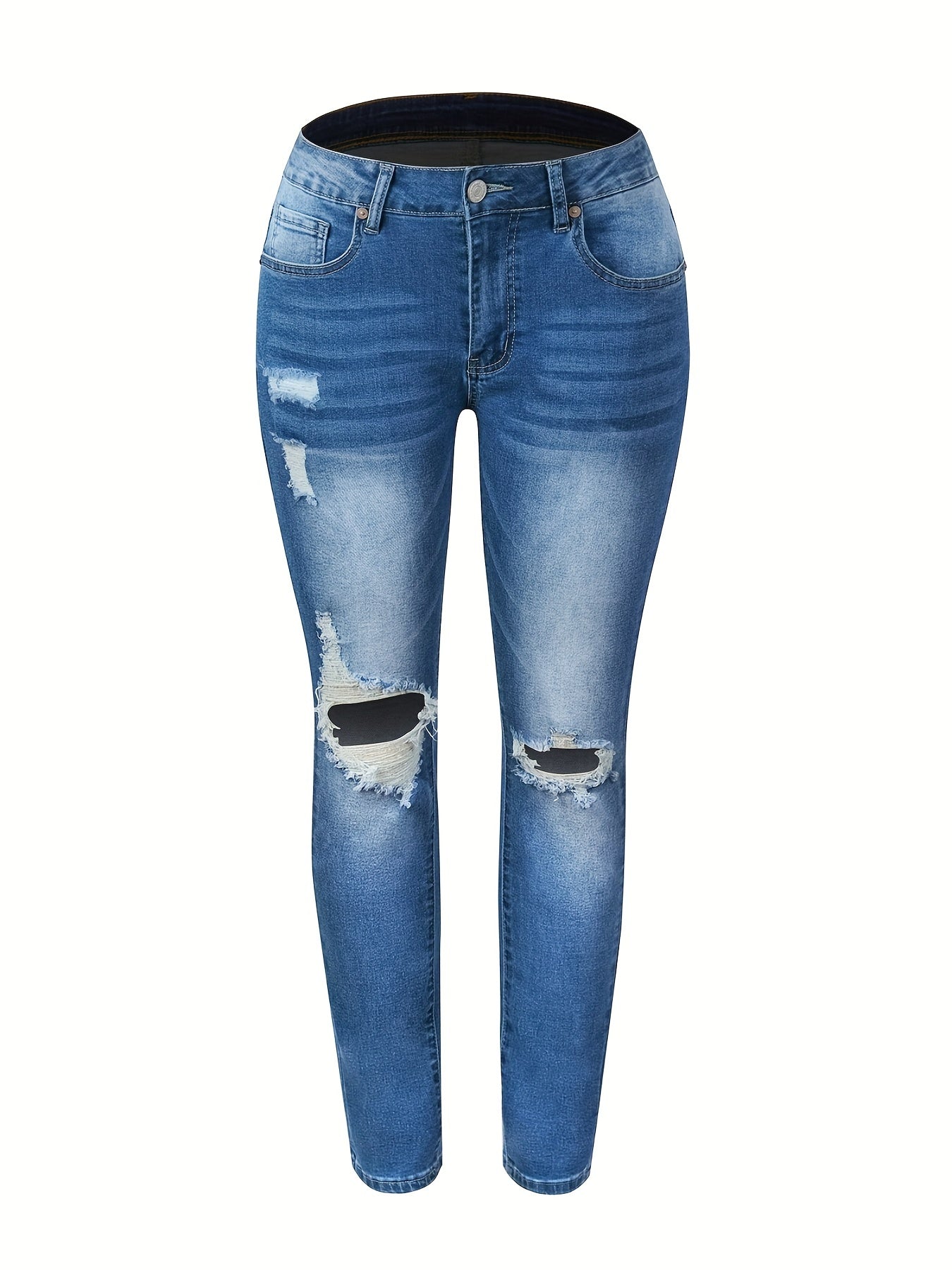  High Stretch Ripped Skinny Jeans for Women