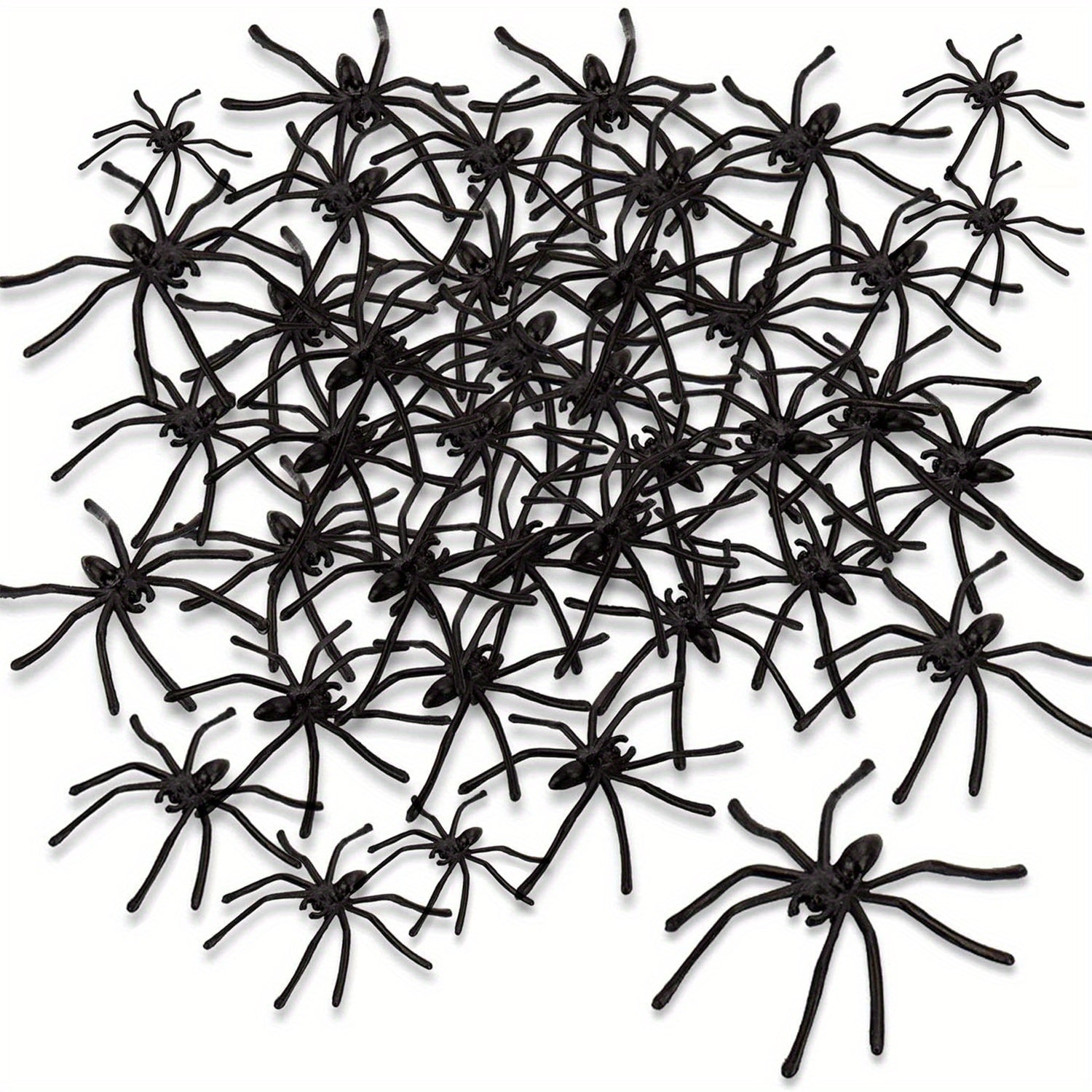 100pcs Halloween Spooky Plastic Spiders Scary Toy Kids Party Decor