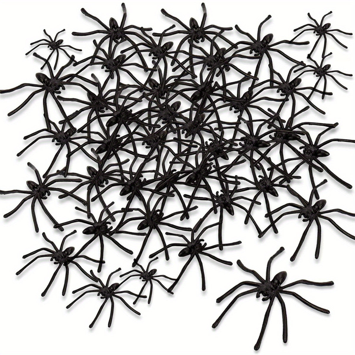 100pcs Halloween Spooky Plastic Spiders Scary Toy Kids Party Decor
