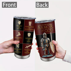 Christian God's Armor 20oz Stainless Steel Mug - Religious Inspiration Gift