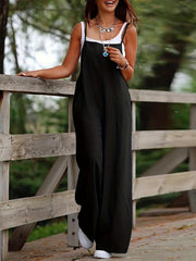 Solid Spaghetti Sleeveless Jumpsuit Wide Leg Summer Jumpsuit