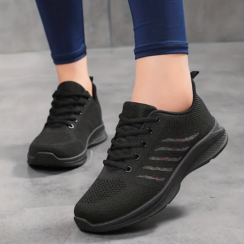 Women's Casual Knit Sneakers Low Top Lace Up Shoes
